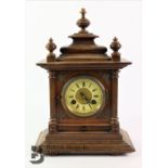 German Oak Mantel Clock