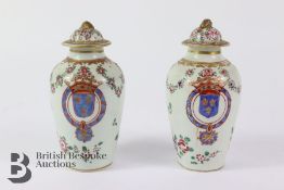 Pair of 19th Century French Armorial Vases and Covers