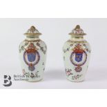 Pair of 19th Century French Armorial Vases and Covers