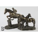 Cold Cast Bronze-Effect Equine Figures