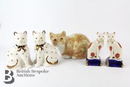 Staffordshire Pottery Feline Figurines