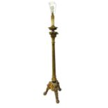 19th Century Wood Carved Lamp Stand