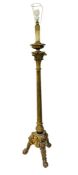 19th Century Wood Carved Lamp Stand