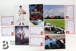 Six Formula One Drivers Autographed Photographs