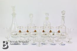 Four Glass Decanter and Stoppers