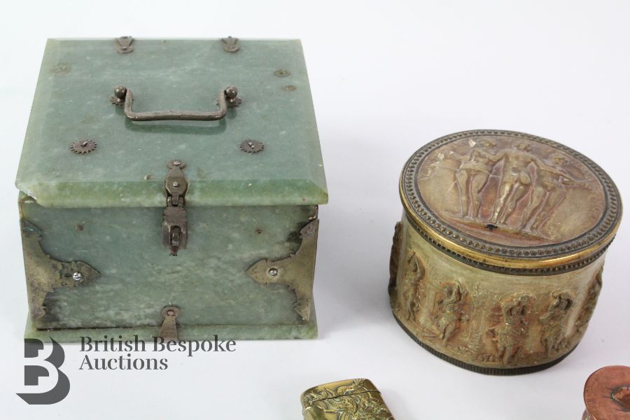 Chinese Jade Trinket Box and Various Items - Image 2 of 6