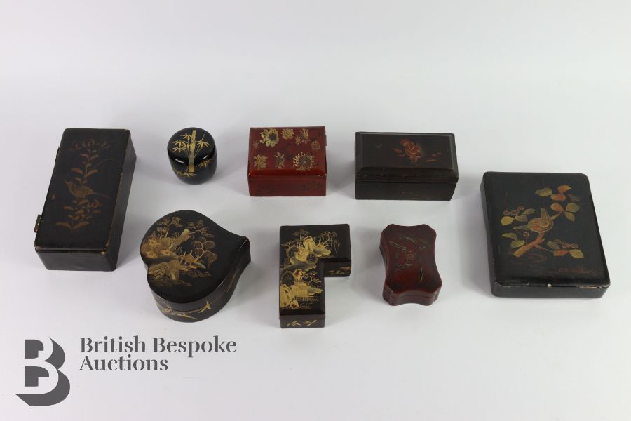 Eight Japanese Lacquer Boxes