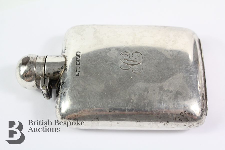 Silver Hip Flash and Ronson Lighter - Image 2 of 4
