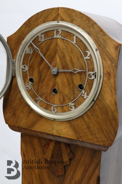 Art Deco Walnut Grandmother Clock - Image 3 of 3