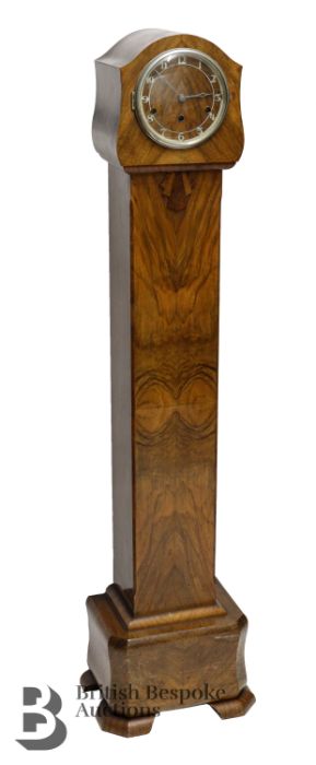 Art Deco Walnut Grandmother Clock