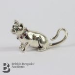 Silver Kitten Figurine