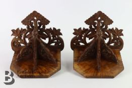 Pair of Walnut Wall Sconce