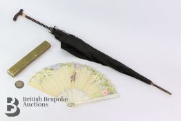 Edwardian Lady's Black Parasol