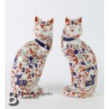 Pair of Fireside Ceramic Cats