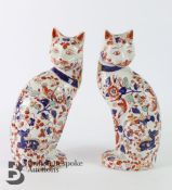 Pair of Fireside Ceramic Cats