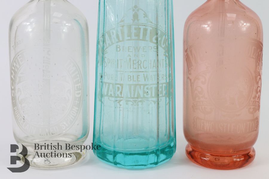 Three Vintage Glass Soda Syphon Bottles - Image 2 of 2