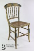 Two Victorian Painted Salon Chairs and Doll Chairs