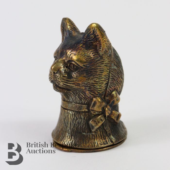 Brass Cat Vesta
