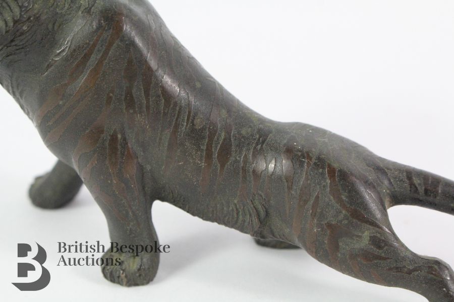 Japanese Bronze Tiger Figurine - Image 3 of 6