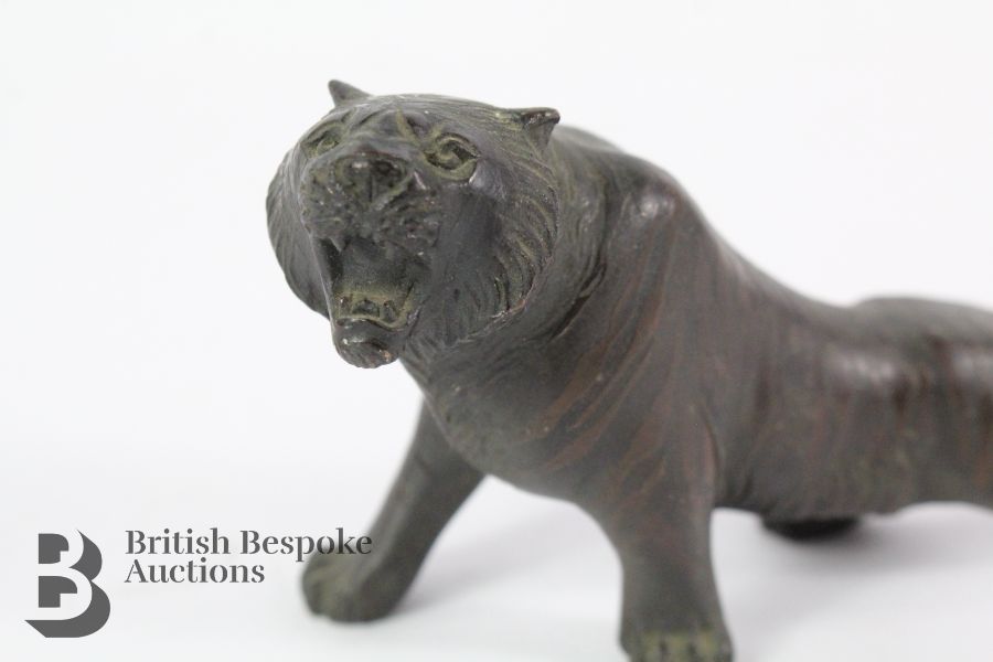 Japanese Bronze Tiger Figurine - Image 2 of 6