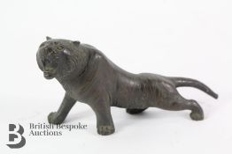 Japanese Bronze Tiger Figurine