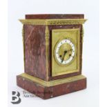 French Gilt Bronze and Marble Clock