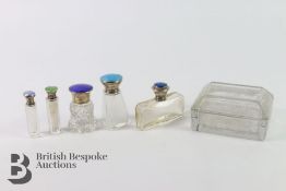Five Silver Collared Scent Bottles