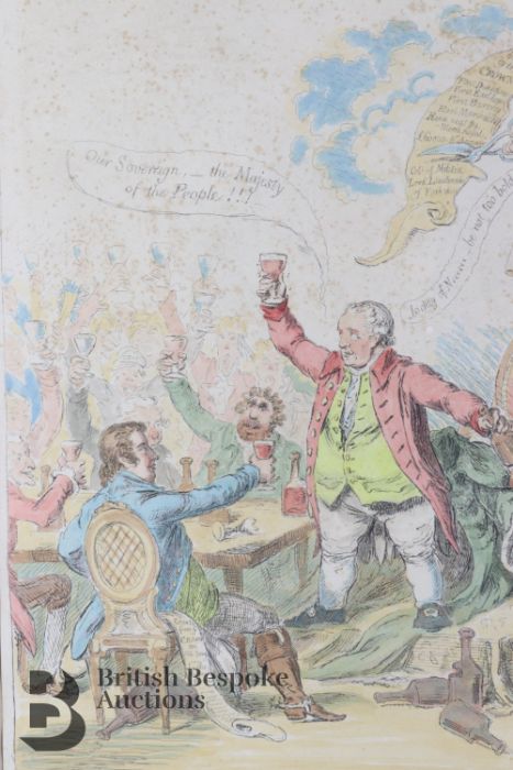 James Gillray - The Loyal Toast, Political Satire - Image 2 of 3