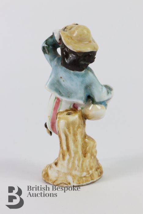 Engish 18th Century Porcelain 'Boy with Bagpipes' Figurine - Image 2 of 4