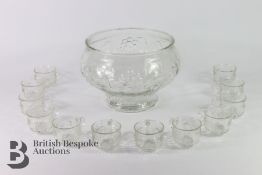 Moulded Glass Punch Bowl