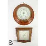 Art Deco Oak-Cased Barometer