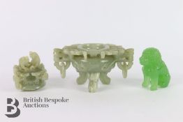 Chinese Celadon Jade Senser and Cover
