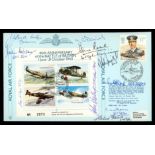 1986 RAF single value Battle of Britain FDC signed by 9 Battle of Britain participants,