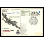 Barnes Wallis: Autographed 1970 RAF Scampton The "Dam-Busters" cover. Address label, fine.