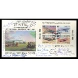1993 St Kitts 75th Anniv of Royal Air Force FDC signed by 12 Battle of Britain participants,