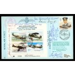 1986 RAF single value Battle of Britain FDC signed by 9 Battle of Britain participants,