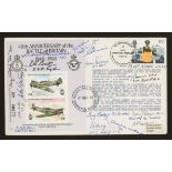 1980 Battle of Britain cover signed by 16 Battle of Britain participants. Address label, fine.