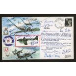 1990 RAF The Skirmishing cover signed by 11 Battle of Britain participants. Address label, fine.