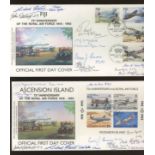 1993 RAF Anniversary Ascension & Fiji FDCs signed by total of 18 Battle of Britain participants,