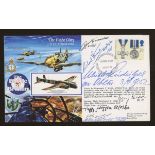 1990 RAF The Night Blitz cover signed by 8 Battle of Britain participants. Printed address, fine.