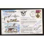 1990 Gallantry Battle of Britain 50th Anniv single value FDC signed by 10 Battle of Britain