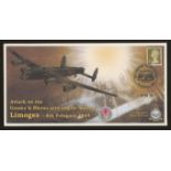 2006 Dambusters Limoges cover signed by Wing Commander John Bell. 1 of 22 covers. Unaddressed, fine.