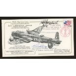 1992 USA Augsburg Raid cover signed by Sqn Ldr P.Dorehill DSO DFC & Wing Commander E.E.