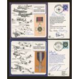 RAF Award covers (3) signed by Alan Deere, Lewis Brandon, Wg Cdr E.E.Rodley, C.