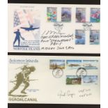 1992 Battle of Midway & Guadalcanal 50th Anniversary FDCs signed by 2 appropriate USA pilots.