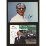 Stirling Moss & Bernie Ecclestone signed photographs.