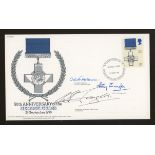 1990 50th Anniv George Cross cover signed by Odette Hallowes GC, Harry Errington GC & Lt.Cdr.