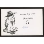 Michael Bond: Autographed on 2002 card showing Paddington Bear.