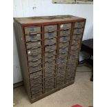 INDUSTRIAL METAL MULTI DRAWER UNIT, 97 X 136CM