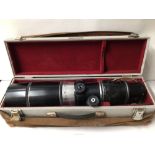 VINTAGE CASED HEINZ KILFITT MUNCHEN SPORT FERN-KILAR 1: 4/400 CAMERA LENS. A/F.